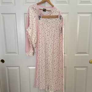 Tinseltown Pink and Cream Floral Sweatshirt & Track Pant Set
